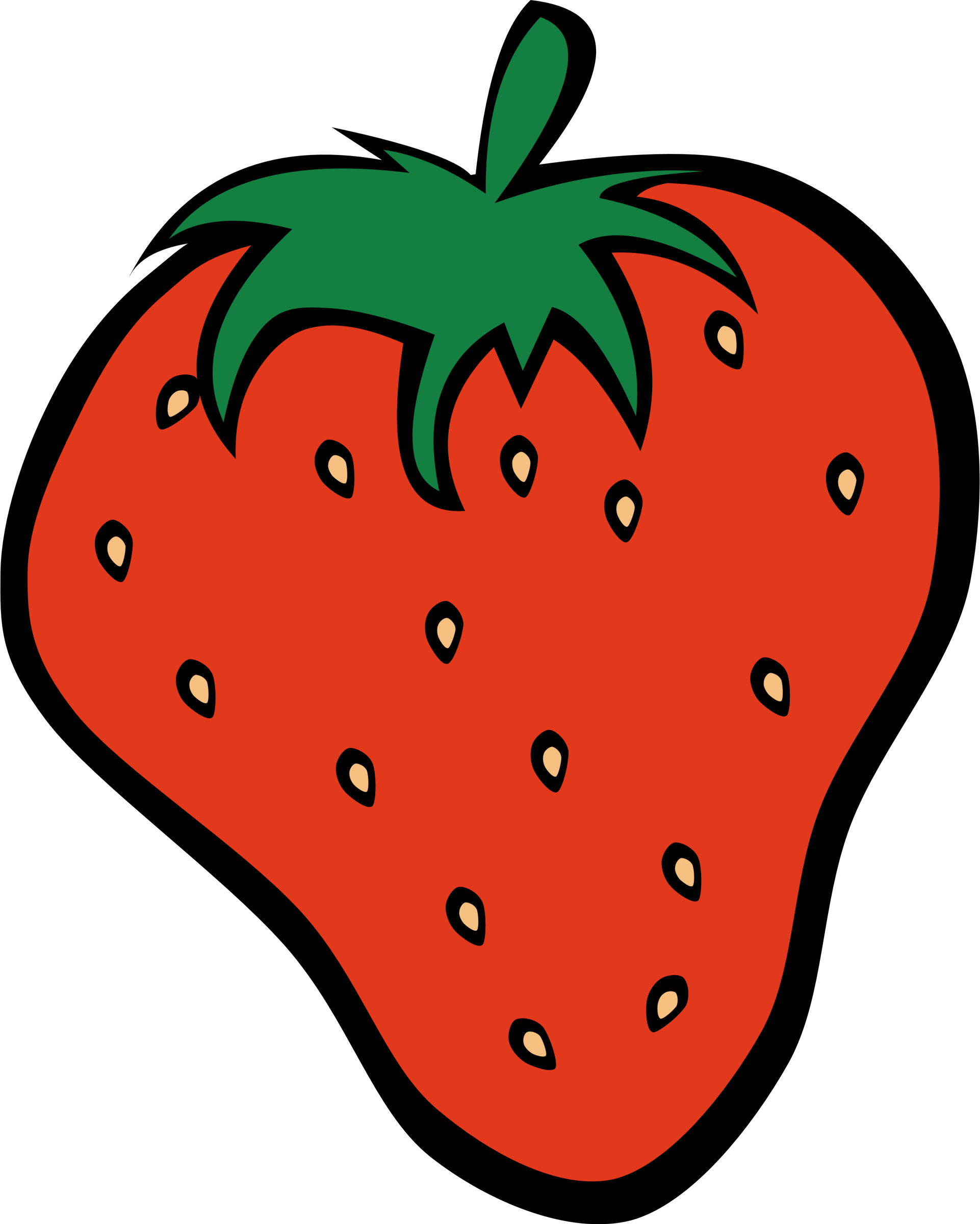 Şeftali - Strawberry Clipart (1922x2400)