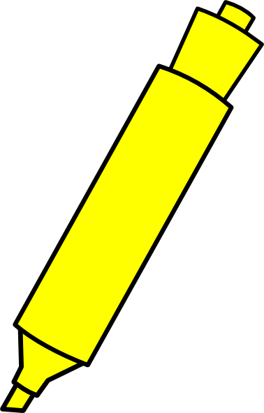 Yellow Highlighter Marker Clip Art At Clker - Highlighter Clipart (378x592)