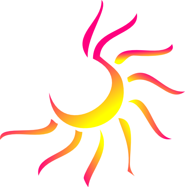 Corner Sun Clip Art (588x596)