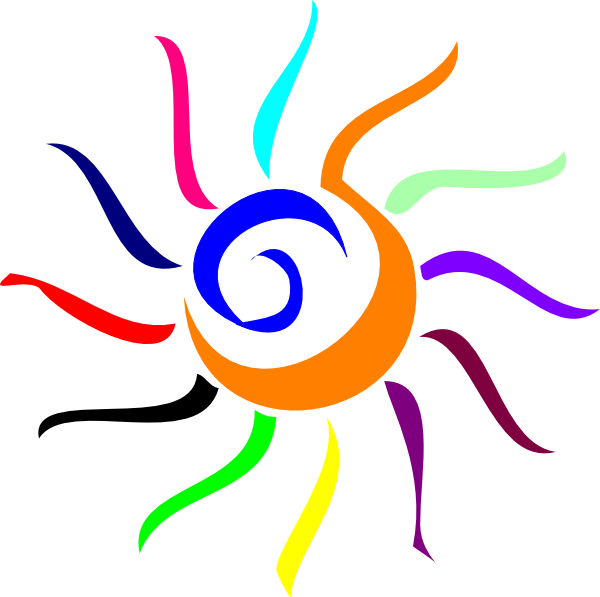 Colorful Sun Clip Art - Midnight Sun (600x597)