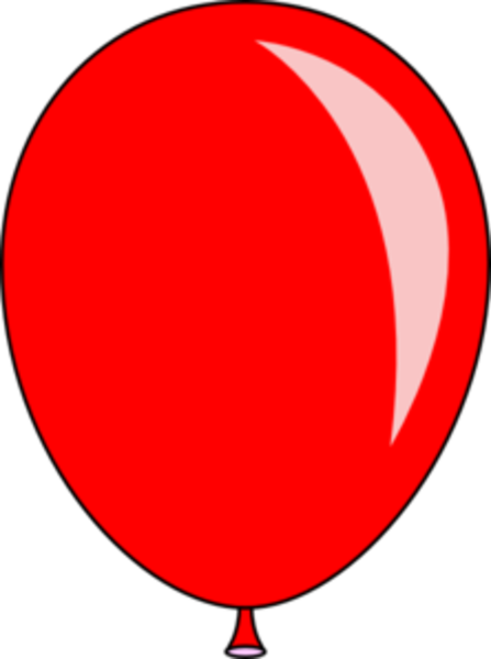 Red Balloon Cliparts - Red And Blue Balloon Clipart (447x600)
