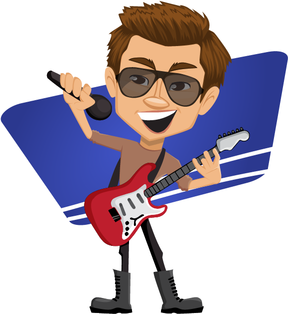 Clipart Of A Singer - Rockstar Character (596x694)