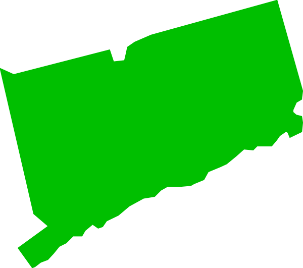 Green Connecticut State Clip Art - State Of Ct Vector (600x531)