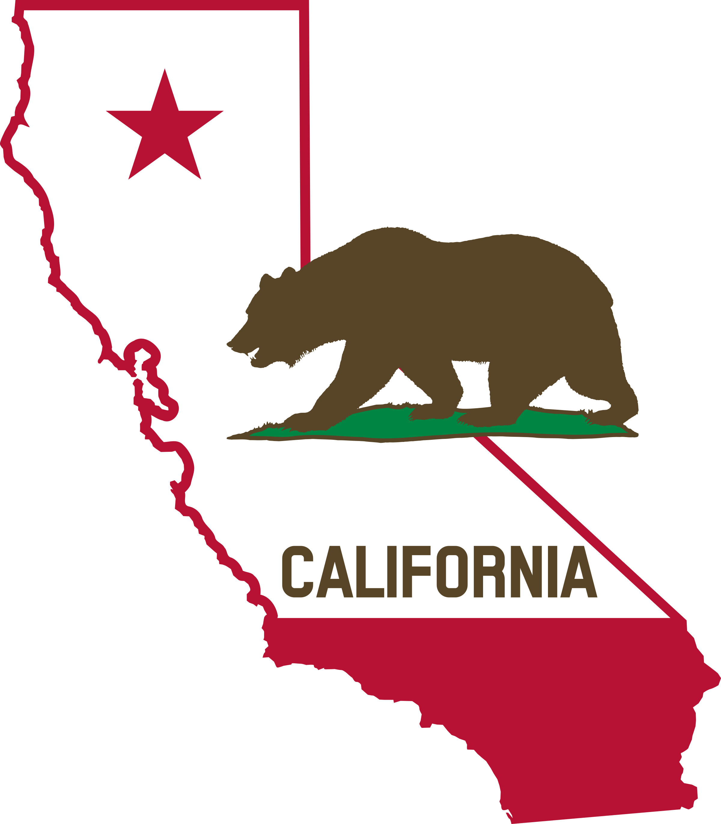 Solid Map Of California Clip Art - California Outline (2400x2743)
