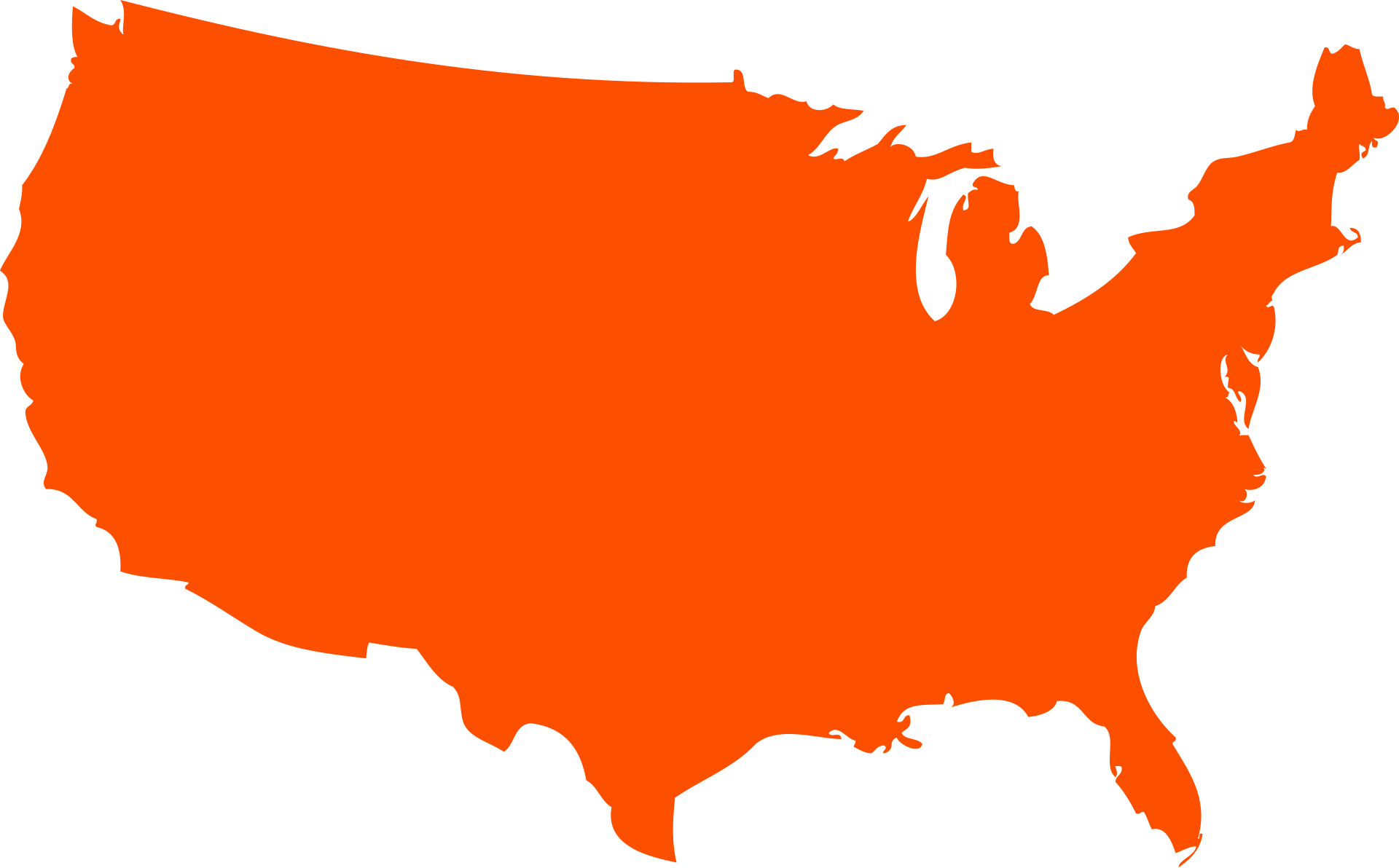 United States Clipart Outline - Us Map Silhouette Vector (1920x1192)