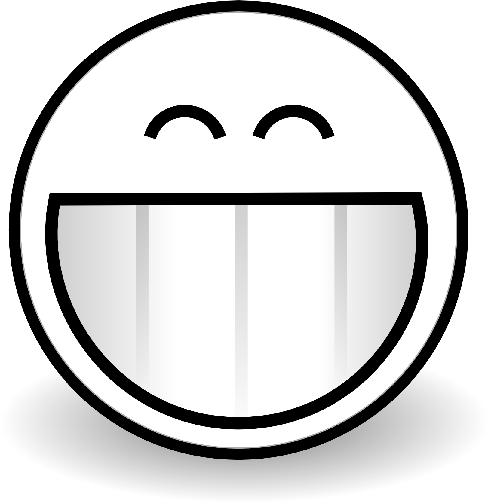 Smiley Face Black And White Clipart Free Happy Faces - Grin Coloring Page (1979x1979)
