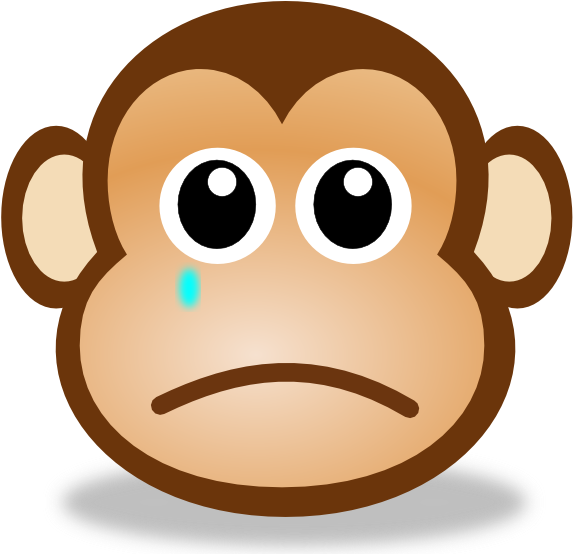 Sad Monkey Face 2 Clip Art - Sad Face Moving Animation (600x565)