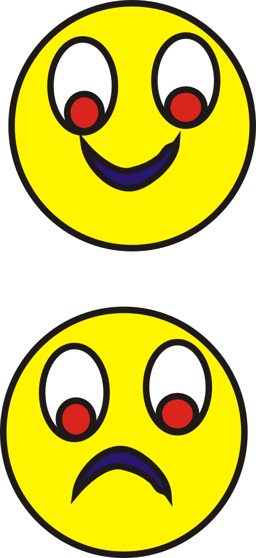 Happy Sad Image Clip Art - وجه سعيد وجه حزين (958x2083)