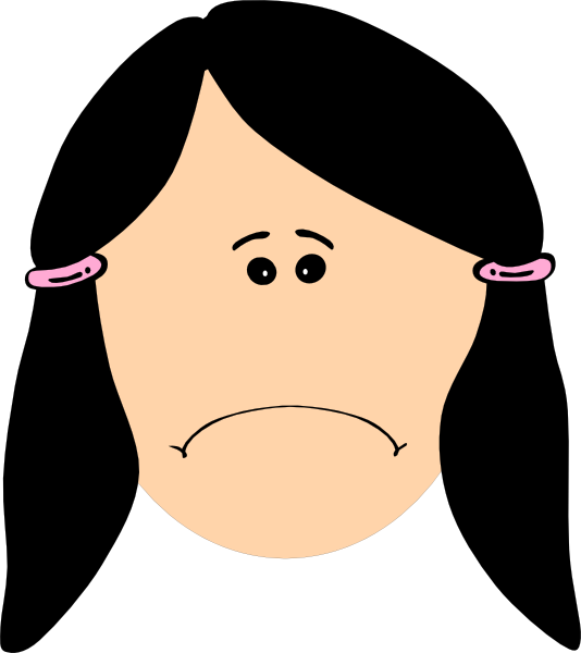 Triste Sad Clip Art At Clker Com Vector Clip Art Online - Happy Face Girl Cartoon (534x600)