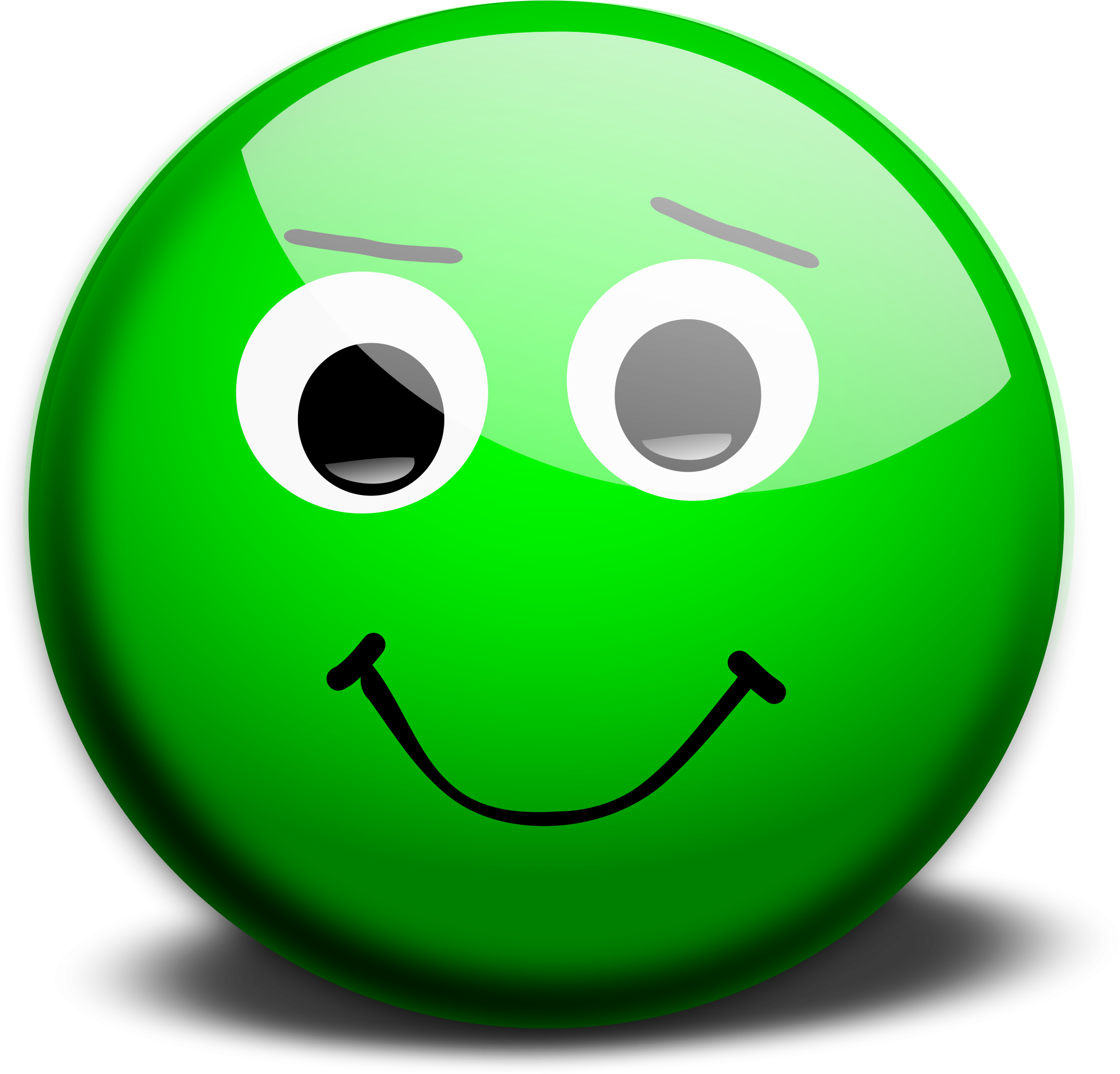 Green Smiley Face Clipart - Best Emoji Dp For Whatsapp (2400x2293)