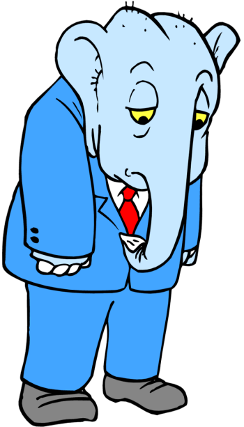 Sad Elephant Clipart - Sad Elephant (350x613)