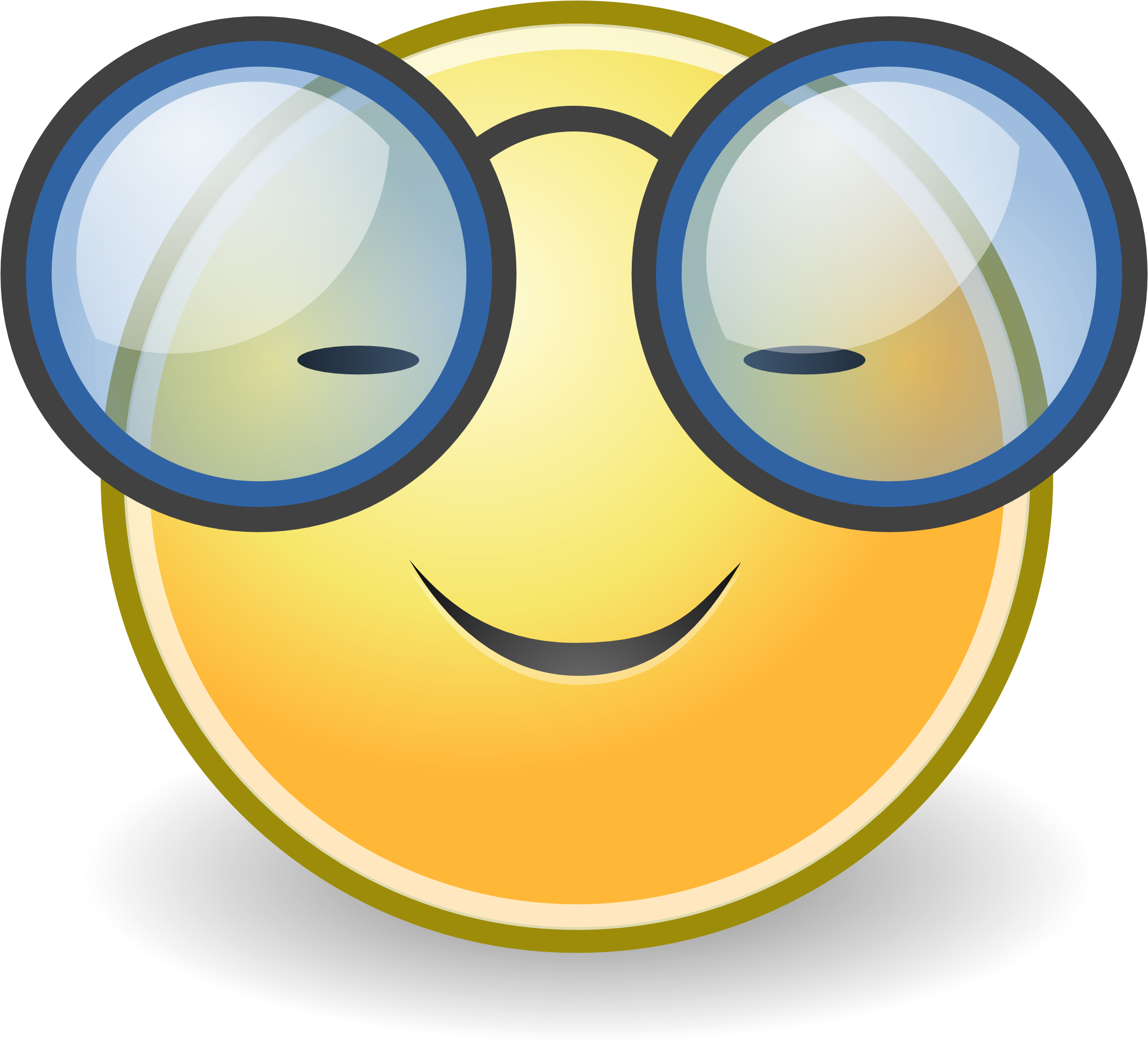 Tango Face Glasses - Smiley Face With Glasses (2400x2400)