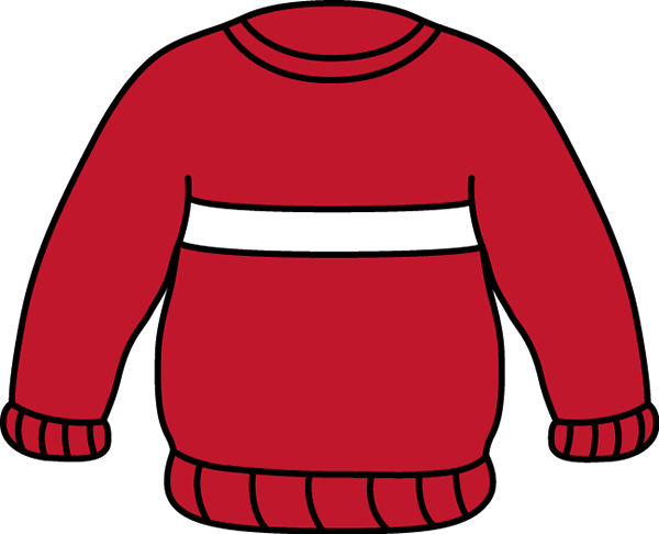 Red Striped Sweater - Jumper Clipart (600x486)