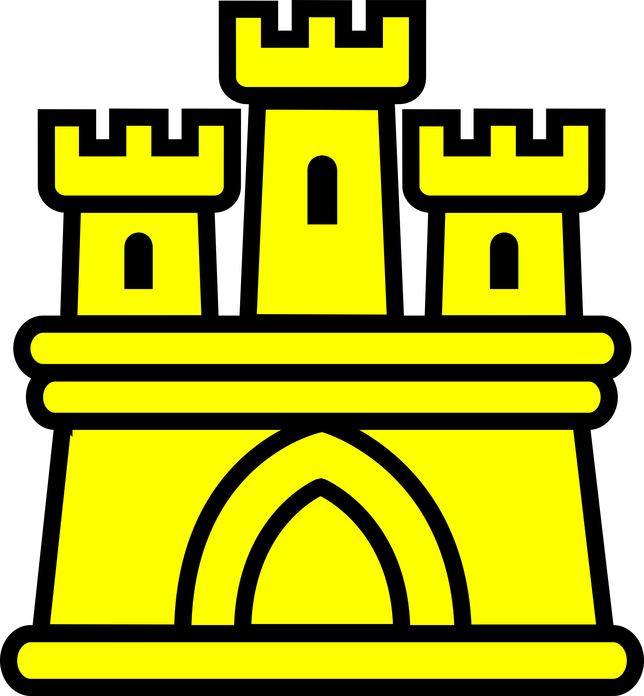 Yellow Clipart Castle - Coat Of Arms Castle (2220x2400)