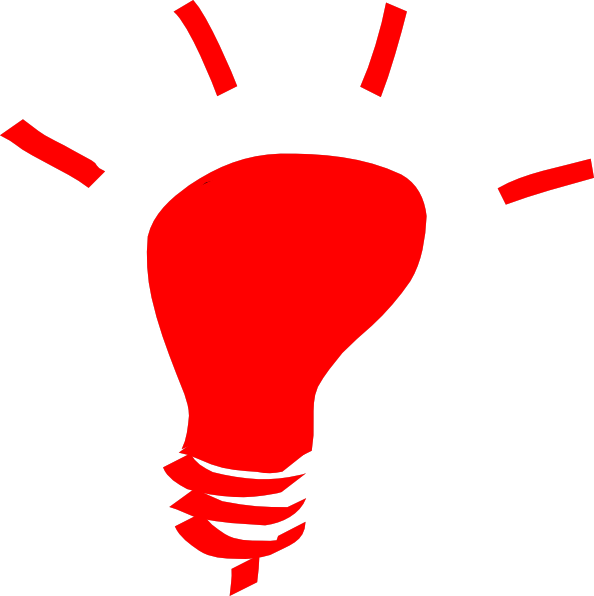Light Bulb Clip Art At Clker - Red Light Bulb Clip Art (594x596)