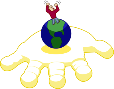 Angry At God Clip Art - Shaking Fist At God (400x312)