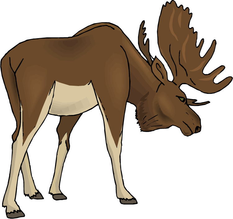 Angry Moose Clipart - Free Clipart Moose (750x705)
