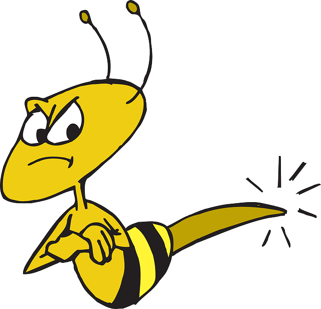 Mean Bee Clip Art (640x616)