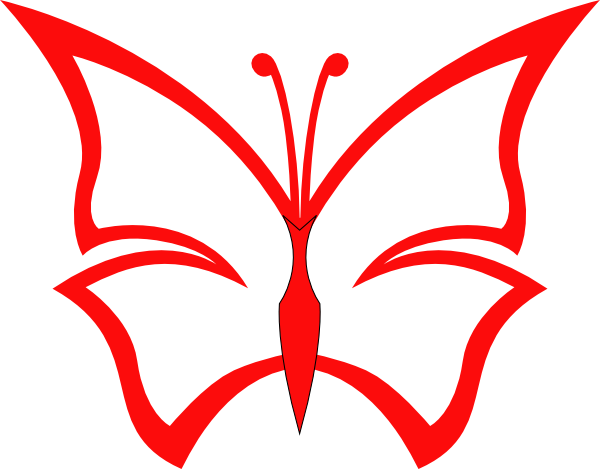 Lockout - Clipart - Butterfly Clip Art Red (600x469)