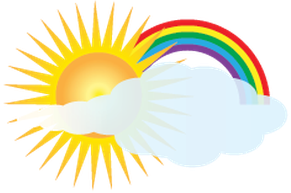 Sun And Clouds Clipart - Graphic Design (626x399)