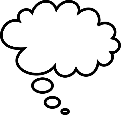 Clipart First Class Clouds Clipart Black And White - Burbuja De Pensamiento Png (500x474)