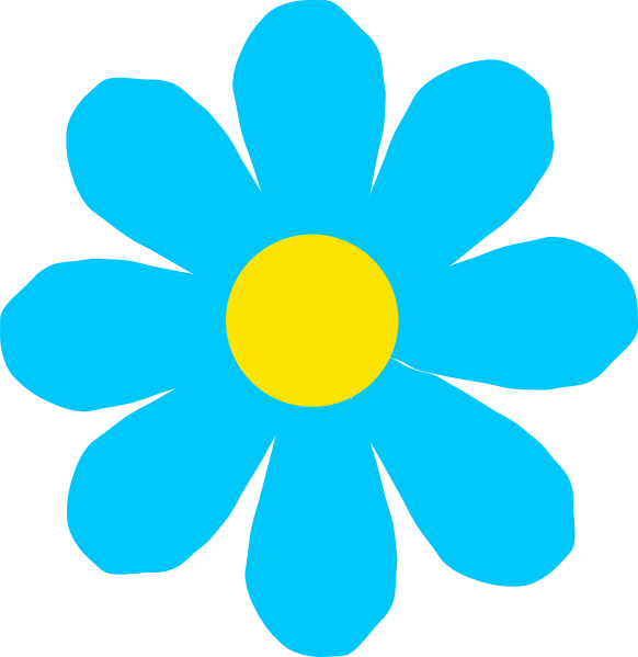 Light Blue Flower Clipart (582x599)