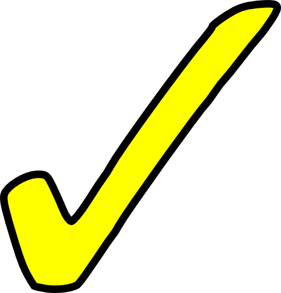 Yellow Check Mark Clip Art (576x599)