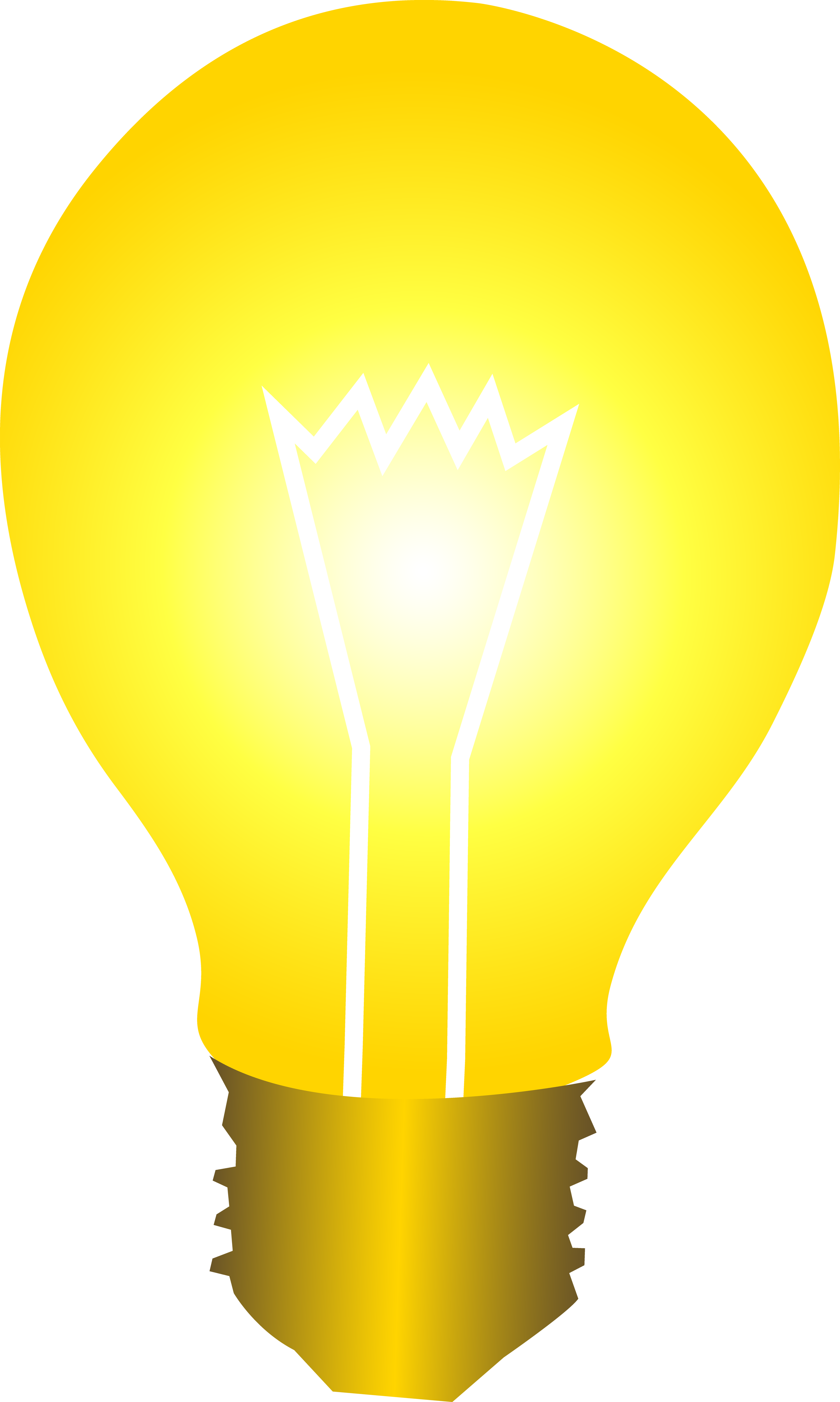 Bright Yellow Idea Light Bulb Clipart - Bright Yellow Light Bulb (2997x5000)