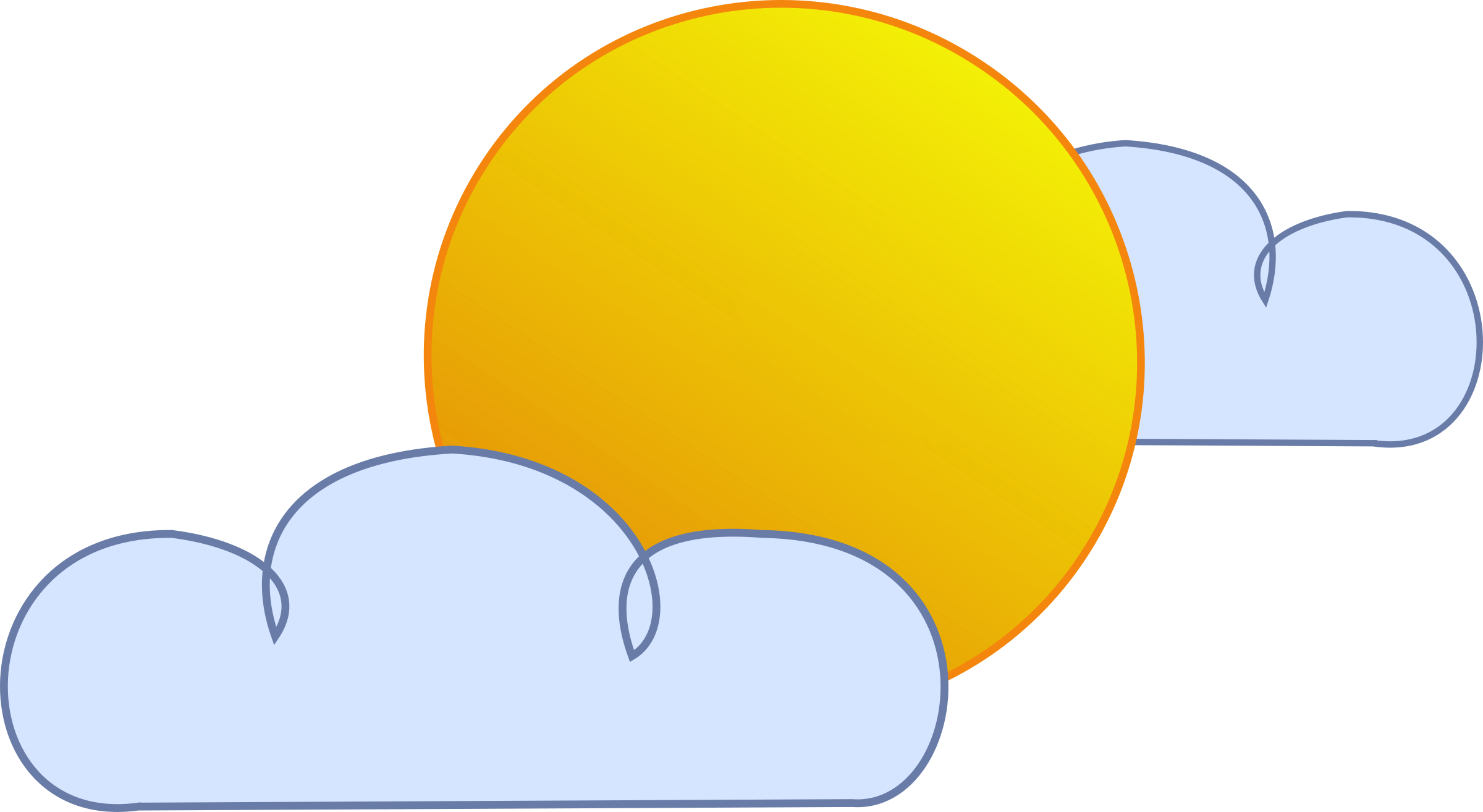 Clipart Weather - Sunny Cloudy Weather Clipart (2400x1314)