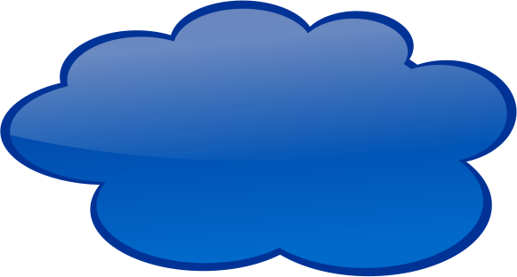 Blue Cloud Clipart - Dark Blue Cloud Clipart (581x312)