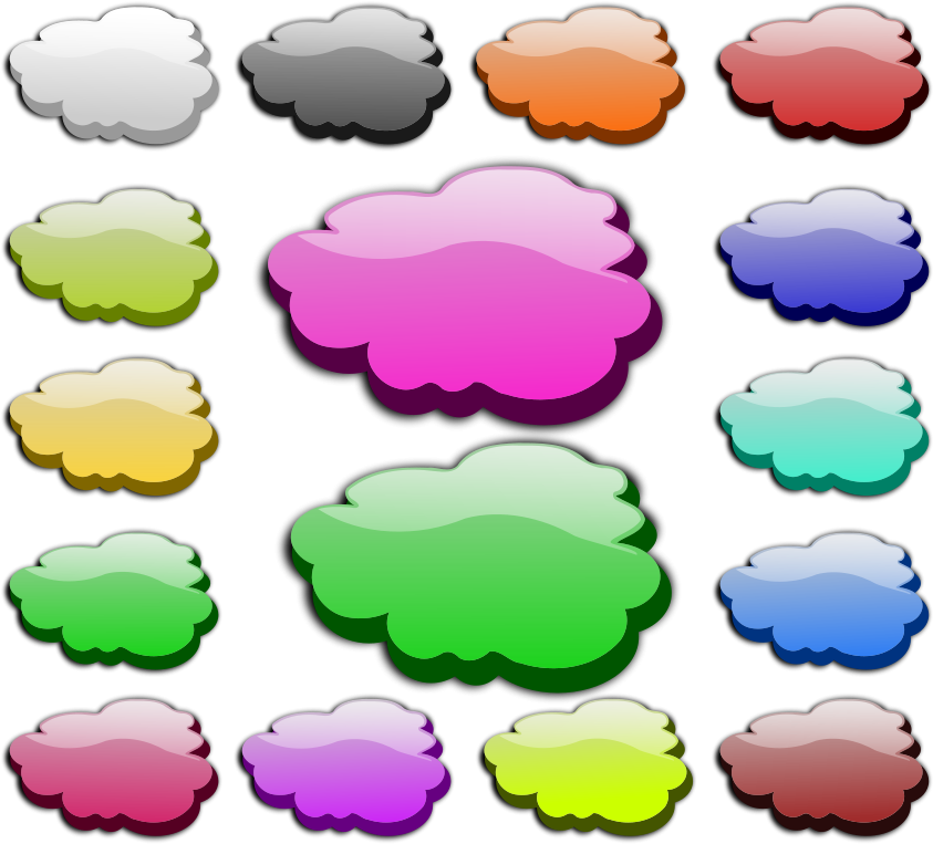 Clouds Clipart, Vector Clip Art Online, Royalty Free - Nuvem Colorida Png Vetor (900x800)