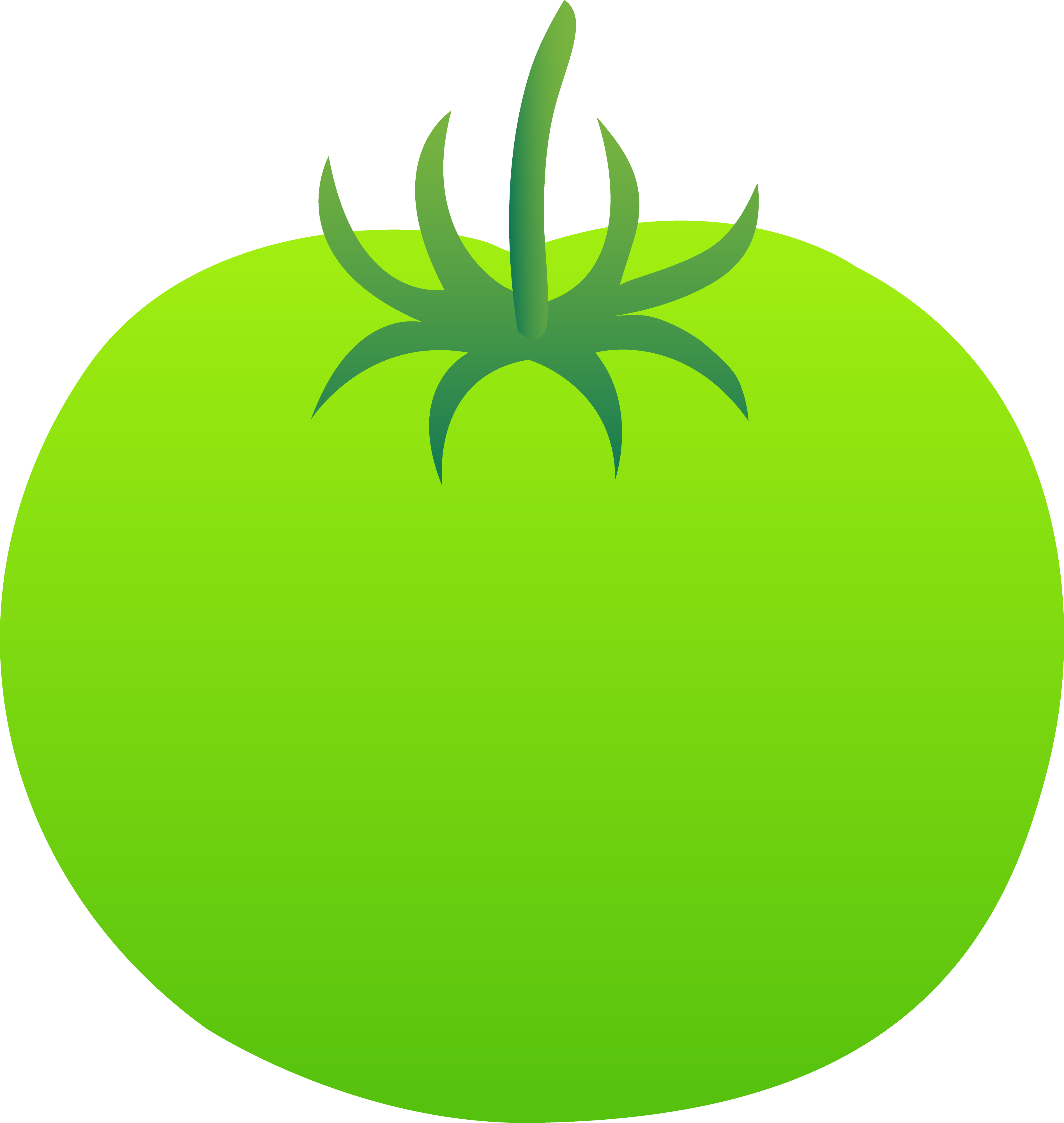 Whole Bright Green Tomato Free Clip Art - Unripe Tomato Clip Art (3794x4004)