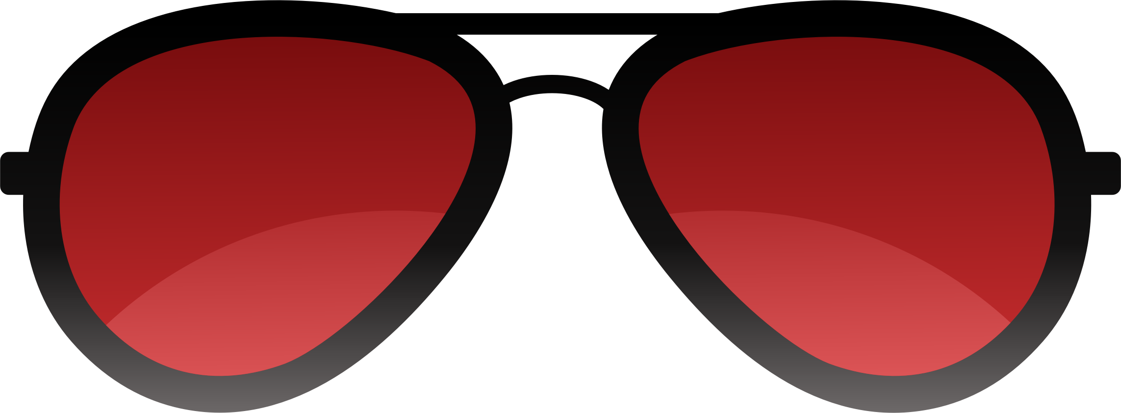 Style Clipart Sun Glass - Red Sunglasses Png (2286x844)