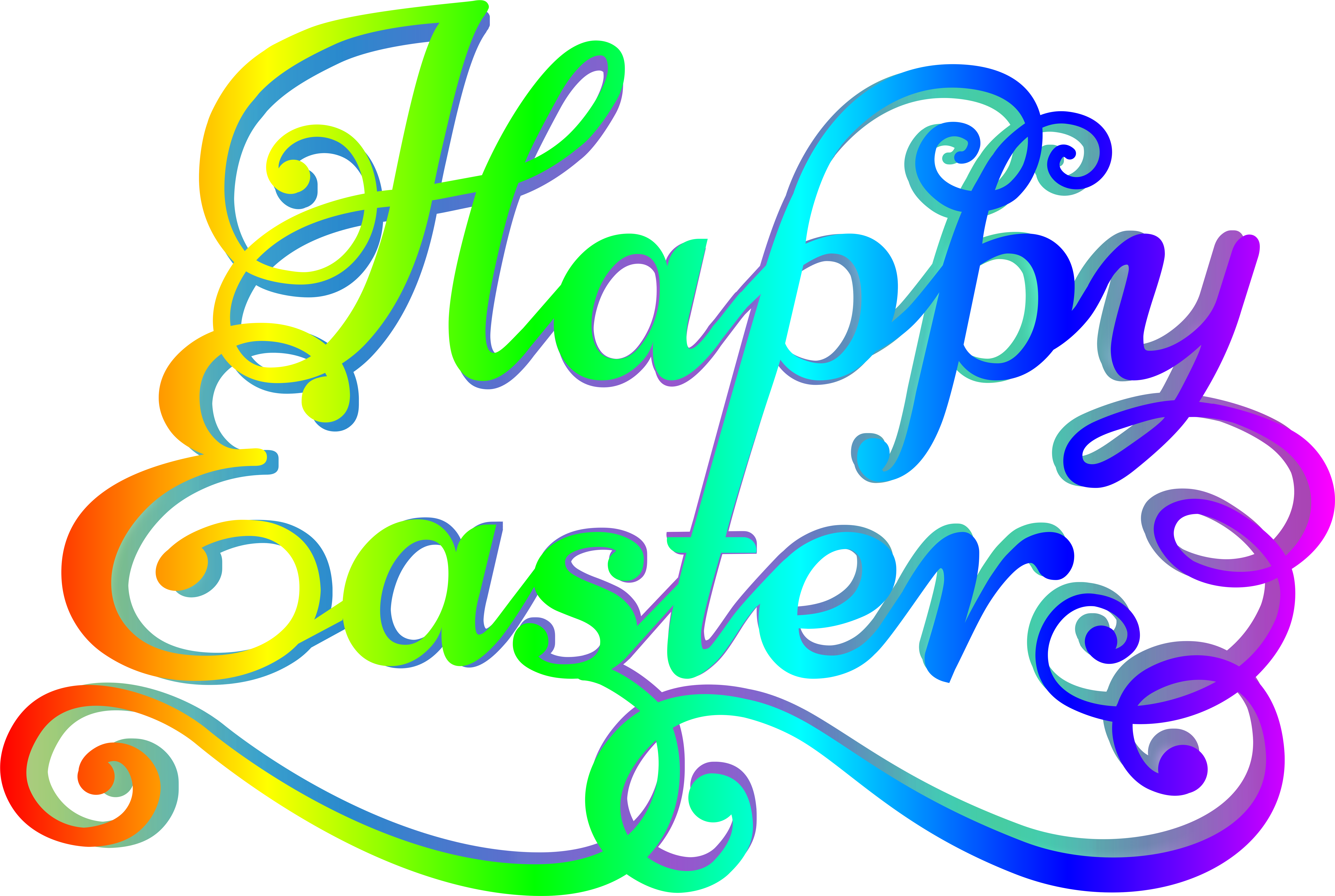 Happy Easter Transparent Clipart - Happy Easter Clip Art (8130x5514)