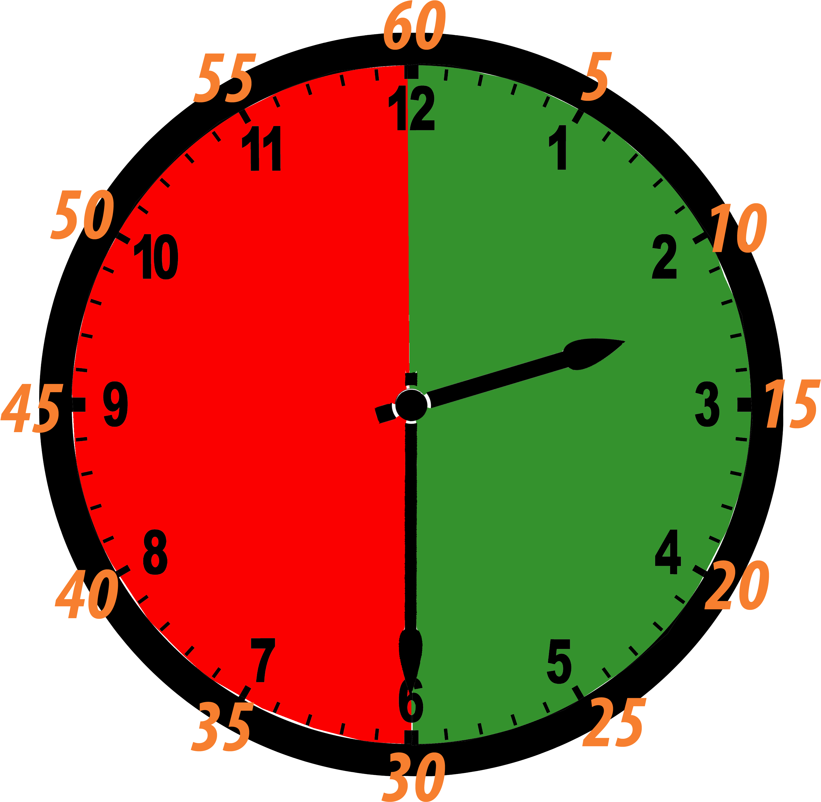 Clipart Images Of Clock - Quarter After Clipart (3600x3600)