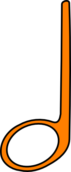 Half Note Orange Clip Art - Clipart Of Orange Half Note (246x592)