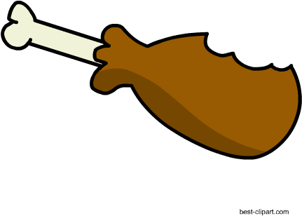 Half Eaten Turkey Leg Clip Art - Turkey Meat (450x450)
