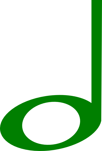 Isotope - Clipart - Colored Half Note Clip Art (402x597)