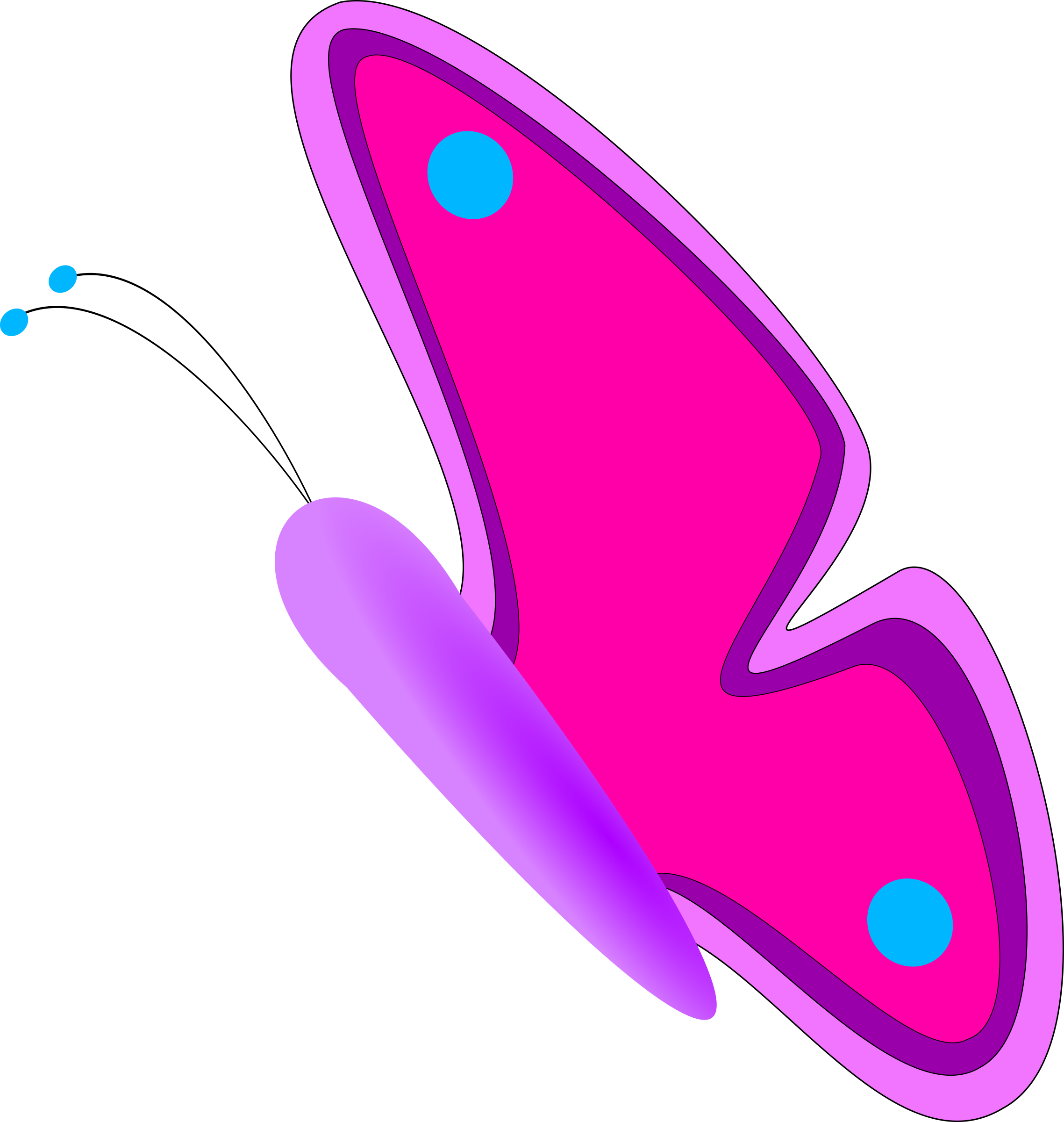 Clipart - Butterfly Clip Art Side (2277x2400)