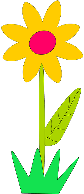 Yellow, Plants, Sun, Flower, Flowers, Cartoon, Border - Spring Flowers Clip Art (320x640)