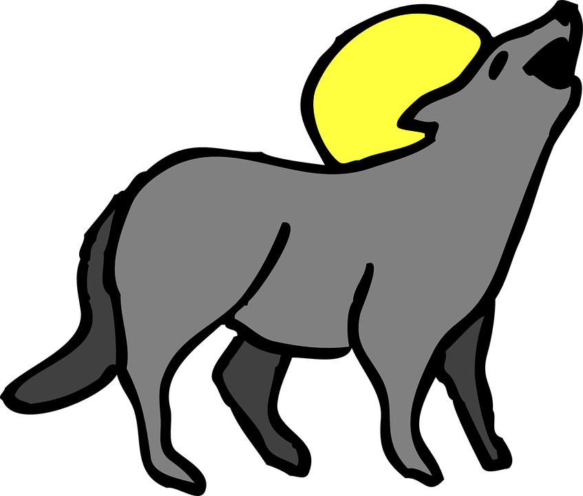 Moon, Sun, Cartoon, Animal, Coyote, Howling - Imagenes De Un Coyote Animado (847x720)
