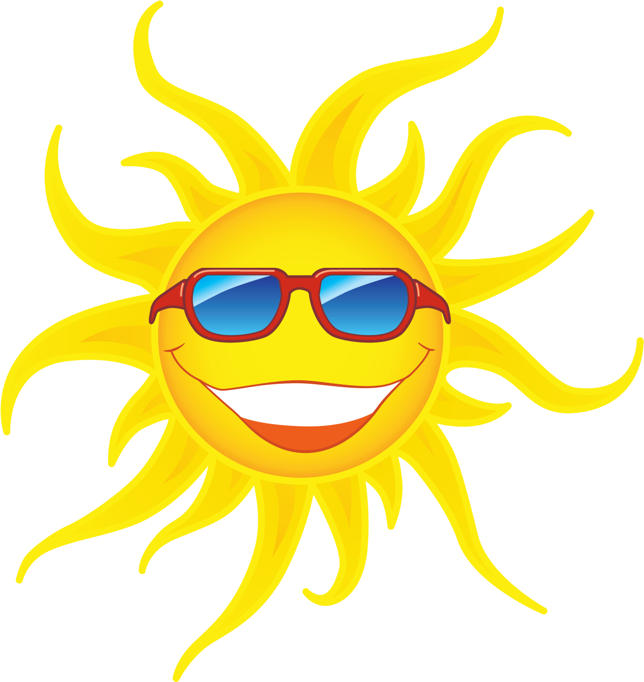 Sun Clipart Clear Background - Sun With Sunglasses Png (1372x1457)