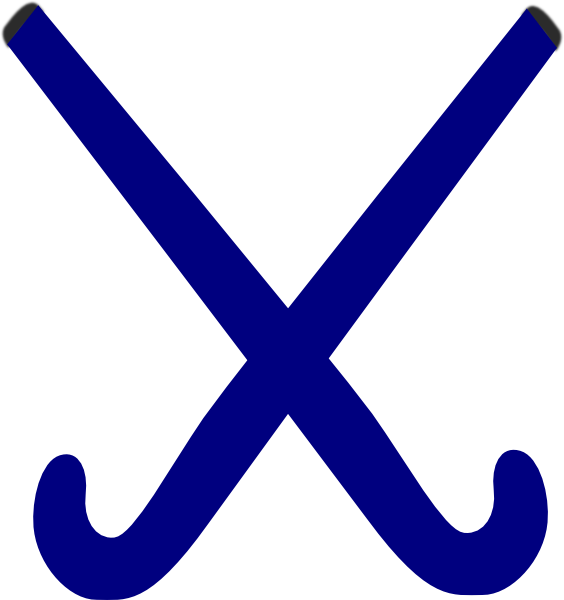 Hockey Sticks Blue Clip Art At Clker - Clip Art (564x600)
