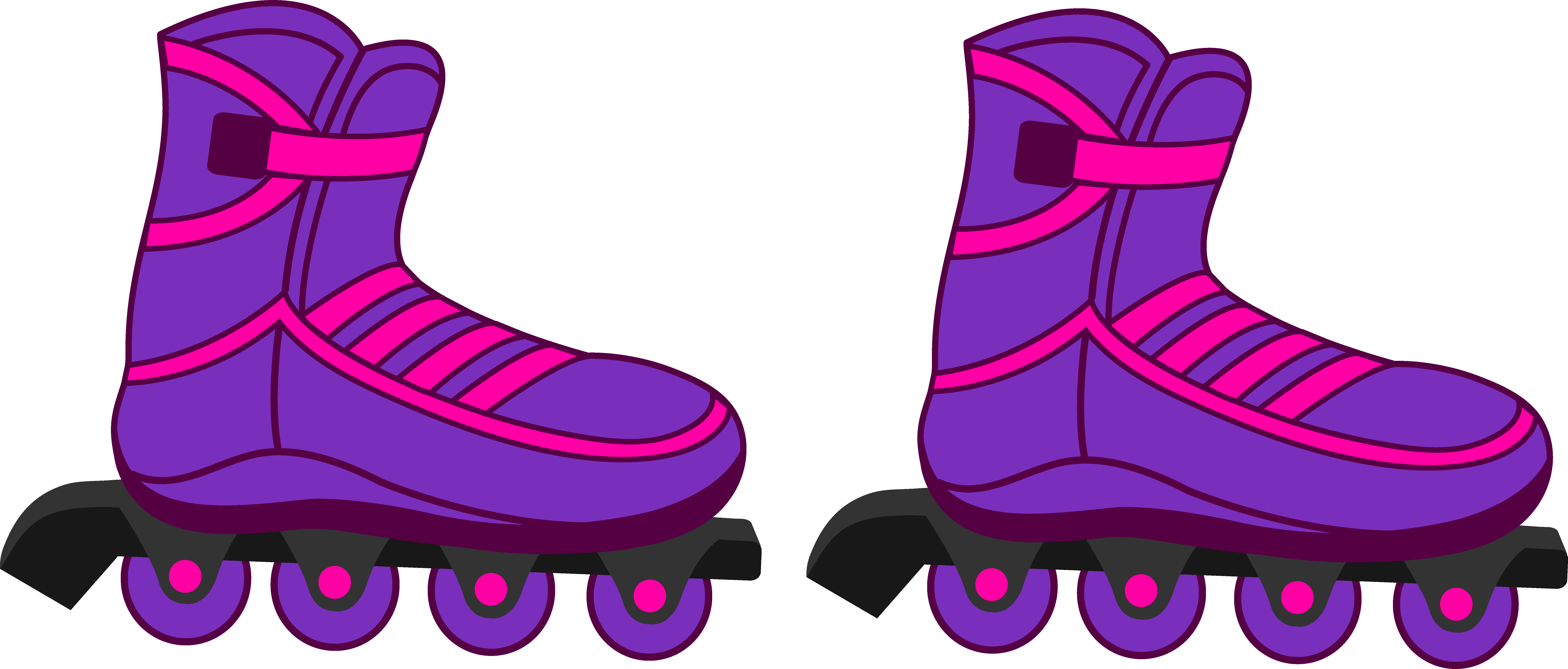 Figurine Clipart Roller Skating - Roller Blades Clipart (8285x3534)