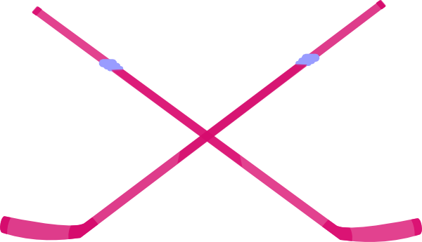 Hockeystickpink Clip Art - Pink Hockey Sticks Png (600x345)