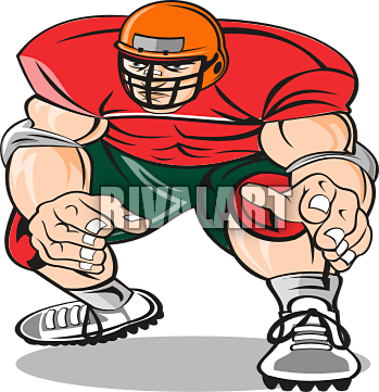 Football Clipart Defence - Football Lineman Art (349x361)