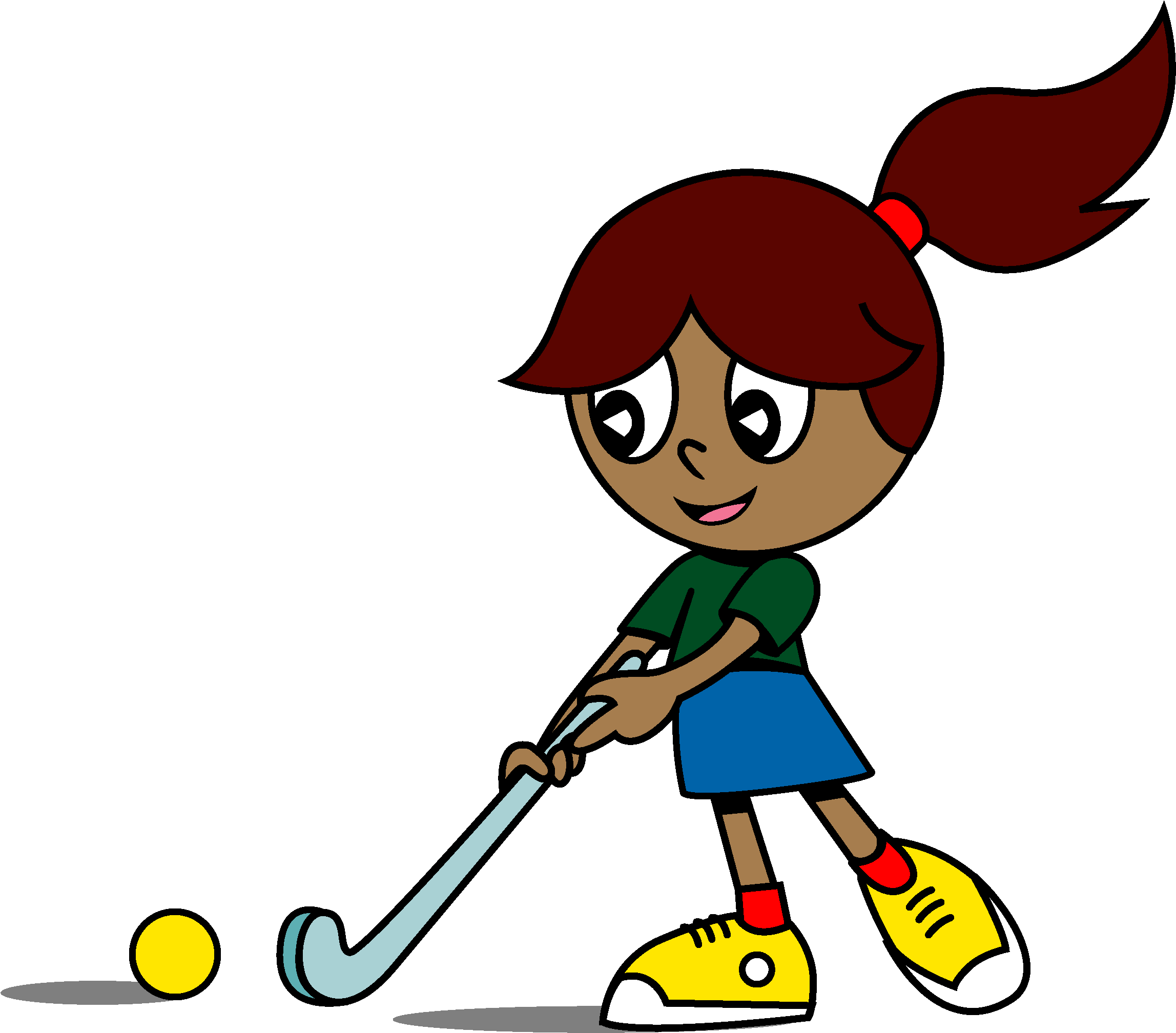 Girl Playing Hockey Cartoon (3333x3333)