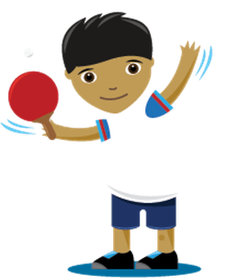 Children Playing Sports - Table Tennis Player Cartoon (318x399)