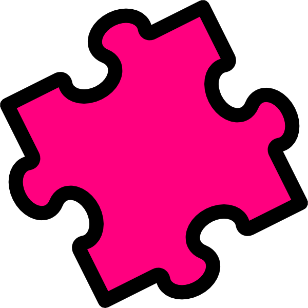 Pink Puzzle Piece Clip Art At Clker Com Vector Clip - Colored Puzzle Piece (600x600)