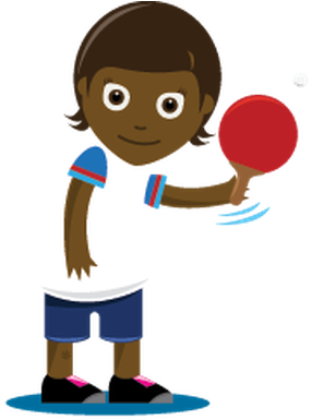 Children Playing Sports - Table Tennis Girl Cartoon (321x399)